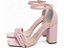 Sandália Feminina Rosa Salto Grosso Luxo com Tranças Torricella AVS FST033B - Imagem 4
