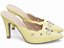 Scarpin Mule Amarelo Salto Fino 9cm Napa Laço Prata Torricella Elegante AVS 67078C - Imagem 3