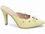 Scarpin Mule Amarelo Salto Fino 9cm Napa Laço Prata Torricella Elegante AVS 67078C - Imagem 6