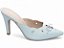 Scarpin Mule Azul Torricella Salto Fino 9cm com Laço Prata Feminino AVS 67078A - Imagem 5
