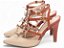 Scarpin Bico Fino Bege Torricella Salto Fino 9cm com Laços Metalizados AVS 67074B - Imagem 2