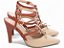 Scarpin Bico Fino Bege Torricella Salto Fino 9cm com Laços Metalizados AVS 67074B - Imagem 1