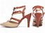 Scarpin Bico Fino Bege Torricella Salto Fino 9cm com Laços Metalizados AVS 67074B - Imagem 3