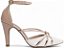 Scarpin Salto Fino Branco Torricella 9cm com Detalhes Rosê Metalizado AVS 67072B - Imagem 4
