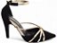 Scarpin Salto Fino Preto Torricella 9cm com Detalhes Metalizados Dourado AVS 67072A - Imagem 3
