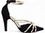 Scarpin Salto Fino Preto Torricella 9cm com Detalhes Metalizados Dourado AVS 67072A - Imagem 5