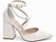 Scarpin Salto Grosso Off White Torricella 8,5cm com Apliques Dourados AVS 66077C - Imagem 3
