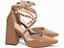 Scarpin Salto Grosso Caramelo Torricella 8,5cm com Apliques Dourados AVS 66077B - Imagem 1