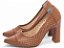 Scarpin Caramelo Torricella Salto Grosso 9cm com Detalhe Vazado Feminino AVS 65061B - Imagem 2
