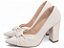 Scarpin Verniz Off White Torricella Salto Grosso 9cm com Tiras em Laço AVS 65-10D - Imagem 4