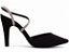 Scarpin Nobuck Preto Strass Prata Torricella Salto Fino Médio 9cm Feminino AVS 67080A - Imagem 5