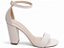 Sandália Feminina Salto Grosso 9cm Off White Torricella Napa Fivela Dourada AVS 2402B - Imagem 4