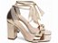 Sandália Feminina Napa Ouro Light com Salto 8,5 cm e Tira Laço Nó AVS FST025L - Imagem 1
