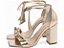 Sandália Feminina Napa Ouro Light com Salto 8,5 cm e Tira Laço Nó AVS FST025L - Imagem 2