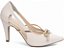 Scarpin Feminino Off White Salto Fino 9cm em Napa com Detalhe Metalizado AVS 67076E - Imagem 4