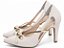 Scarpin Feminino Off White Salto Fino 9cm em Napa com Detalhe Metalizado AVS 67076E - Imagem 2