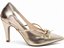Scarpin Feminino Dourado Salto Fino 9 cm em Napa com Detalhe Metalizado AVS 67076C - Imagem 3