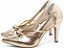 Scarpin Feminino Dourado Salto Fino 9 cm em Napa com Detalhe Metalizado AVS 67076C - Imagem 2