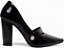 Sapato Scarpin Preto Verniz Salto Quadrado 9cm Detalhe Dourado Torricella AVS 65-13A - Imagem 5