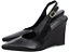 Scarpin Slingback Salto Anabela Corte V Preto Torricella AVS 99.056A - Imagem 3