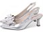 Scarpin Slingback Salto Taça Laço Metalizado Prata Torricella AVS 24.030C - Imagem 1