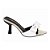 Sandália Tamanco Mule Bico Folha Salto Médio Off White Torricella AVS 2059B - Imagem 1