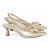Scarpin Slingback Salto Taça Laço Metalizado Dourado Torricella AVS 24.030B - Imagem 4