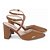 Sapato Scarpin Tira Cruzada Salto Bloco Grosso Verniz Caramelo Torricella AVS 125-1C - Imagem 4