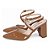 Sapato Scarpin Tira Cruzada Salto Bloco Grosso Verniz Caramelo Torricella AVS 125-1C - Imagem 3