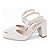 Sapato Scarpin Tira Cruzada Salto Bloco Grosso Verniz Off White Torricella AVS 125-1B - Imagem 3