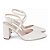 Sapato Scarpin Tira Cruzada Salto Bloco Grosso Verniz Off White Torricella AVS 125-1B - Imagem 4
