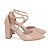 Sapato Scarpin Tira Cruzada Salto Grosso Nude Rosado Torricella AVS SC0067B - Imagem 4