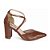 Sapato Scarpin Tira Cruzada Salto Grosso Caramelo Torricella AVS SC0067C - Imagem 1