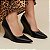 Scarpin Anabela Salto Geométrico Escultural Curvo Preto AVS 98.002A - Imagem 1