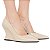 Scarpin Anabela Salto Geométrico Escultural Curvo Bege AVS 98.002B - Imagem 12