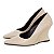 Scarpin Anabela Salto Geométrico Escultural Curvo Bege AVS 98.002B - Imagem 2
