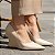 Scarpin Anabela Salto Geométrico Escultural Curvo Bege AVS 98.002B - Imagem 1