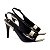 Sapato Scarpin Bico Folha Preto Verniz Metalizado Ouro Light Salto Fino 10cm Torricella AVS 2064A - Imagem 17