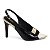 Sapato Scarpin Bico Folha Preto Verniz Metalizado Ouro Light Salto Fino 10cm Torricella AVS 2064A - Imagem 13