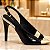 Sapato Scarpin Bico Folha Preto Verniz Metalizado Ouro Light Salto Fino 10cm Torricella AVS 2064A - Imagem 3