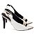Sapato Scarpin Bico Folha Off White Verniz Metalizado Ouro Light Salto Fino 10cm Torricella AVS 2064B - Imagem 2