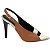 Sapato Scarpin Bico Folha Caramelo Verniz Metalizado Ouro Light Salto Fino 10cm Torricella AVS 2064C - Imagem 7