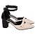 Sapato Scarpin Salomé Mary Jane Preto Bege Salto Grosso Torricella AVS 600.23J - Imagem 4