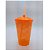 COPO FEST ACRILICO 400ML COM TAMPA E CANUDO LARANJA FLUOR - Imagem 2