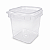 BALDE PLASTICO QUADRADO 220ML COM TAMPA 100 UNIDADES - Imagem 1