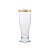 MINI TULIPA ACRILICA TRANSPARENTE BORDA DOURADA 220ML - Imagem 1