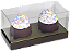 CAIXA FDO DOURADA TAMPA TRANSPARENTE 2 CUPCAKES C/10 UND - Imagem 1