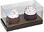 CAIXA FDO DOURADA TAMPA TRANSPARENTE 2 CUPCAKES C/10 UND - Imagem 1