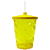 COPO TWISTER 300ML AMARELO COM TAMPA E CANUDO UND - Imagem 1