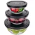 JOGO 3 POTES VIDRO TPA PLASTICA SAFIRA (200, 400 E 550ML) TAMPA PRETA - Imagem 1